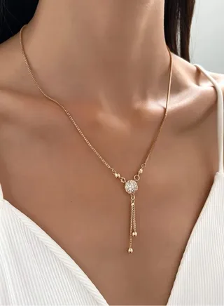 18k Gold Plated Cubic Zirconia Necklace For Women 