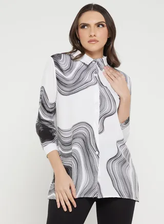 Printed Button Down Shirt