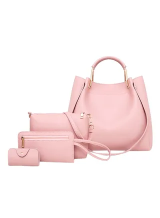 4-Piece Composite Bag Set Pink 