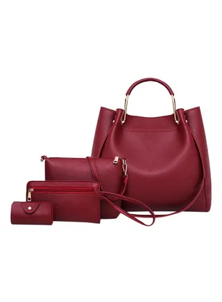 4-Piece Composite Bag Set Red 