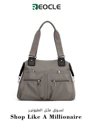 Lightweight Casual Tote Bag Large-capacity Commuter Shoulder Canvas Bag Fashionable Oxford Cloth Large Bag Nylon Handbag 
