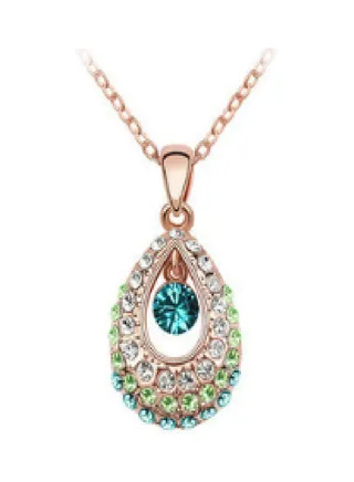 New European and American Crystal Teardrop Necklace 