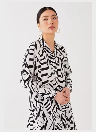 Printed Button Down Shirt 