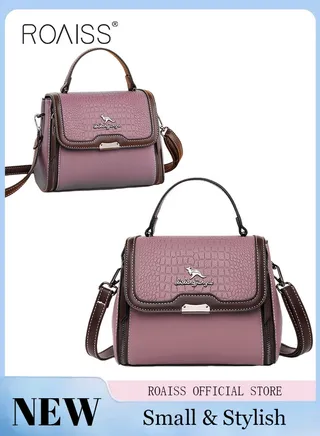 Crocodile Pattern Shoulder Crossbody Bag Fashion Elegant Exquisite Multi-pocket Charm High-Quality Texture Fabric Handbag for Women/Mother/Girl Friend Gift Black 