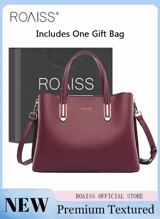 High-End Texture Large Capacity Handbag for Women Stylish Elegant Shoulder Crossbody Bags with a Gift Bag for Mom Wife Bridal Suitable for Anniversary Birthday Gift or Ramadan 