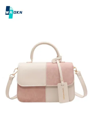 Women's Designer Contrasting Shoulder Bag, Ladies Fashionable and Trendy Tote Bag Handbag Clutch Bag Carrying Bag, High-end Texture Small Square Bag Crossbody Bag Sling Bag Side Bag 