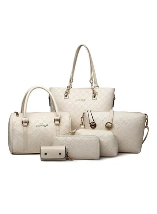 6-Piece Shoulder Bag Set Beige 