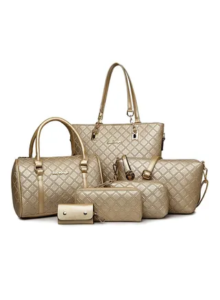 6-Piece Shoulder Bag Set Gold 