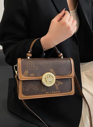 Women's High-Grade Textured Letter Printing Chain Bag Shoulder Crossbody Bag 20*15*8CM 