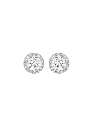 White Round Stud Earrings 