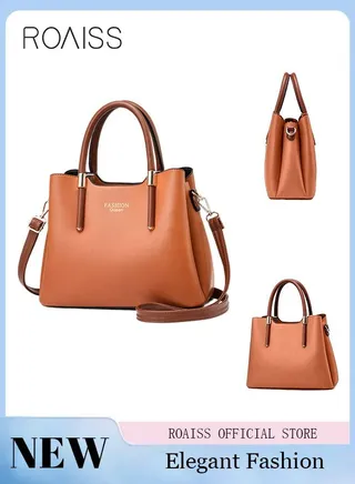 Retro Elegant Handbag Advanced Leather Unique Chic All-match Large Capacity One Shoulder/Crossbody Messenger Bag for Women/Mother/Girl Friend Gift 