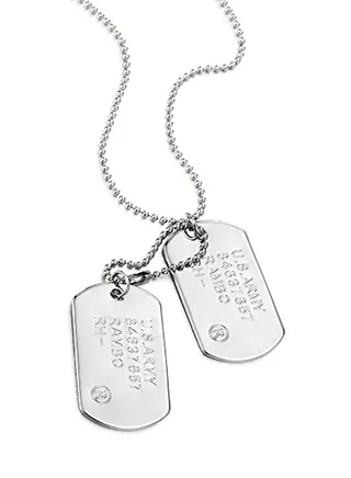2-Piece Army Dog Tag Pendant Necklace 