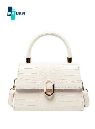 New Ladies Temperament Handbag Versatile Fashion Small Square Bag Crocodile Pattern Shoulder Bag Large Capacity Messenger Bag 