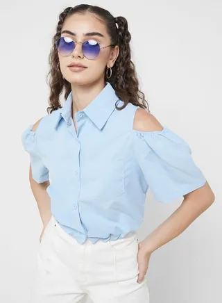 Cutout Shoulder Shirt 