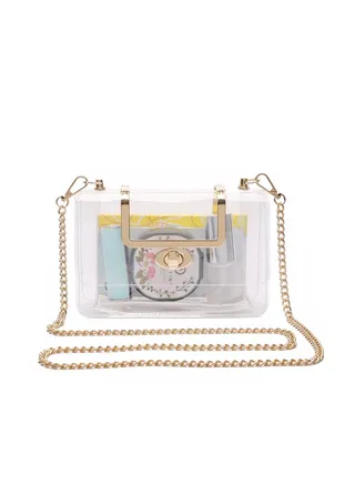 Clear Purse Stadium Approved for Women, Small Clear Crossbody Bag Fashion, Cute See Through Clutch Mini Shoulder Bag 