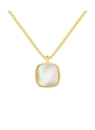 Geometric Square Shell Element Titanium Steel Necklace 