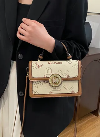 Women's High-Grade Textured Letter Printing Chain Bag Shoulder Crossbody Bag 20*15*8CM 