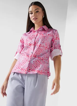 Printed Button Down Shirt 