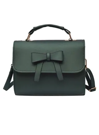 Bowknot Ornament Shoulder Bag Green 
