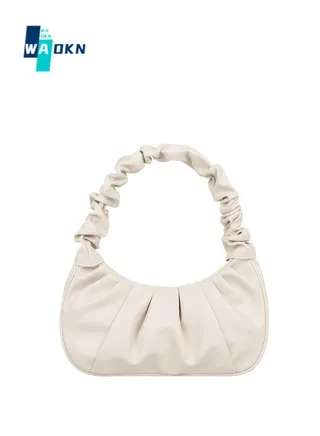Pleated Handlebags For Women PU Cloud Bags Leisure Armpit Bag Shopping Shoulder Bags Dumpling Handbag Female 
