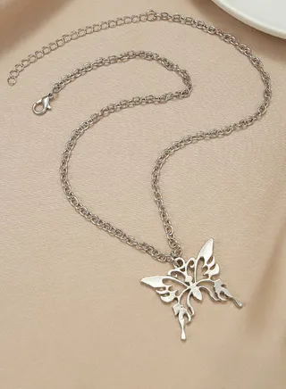 Butterfly Pendant Necklace with Lobster Clasp Closure