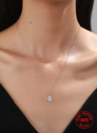 Elegant 925 Sterling Silver Necklace For Women 
