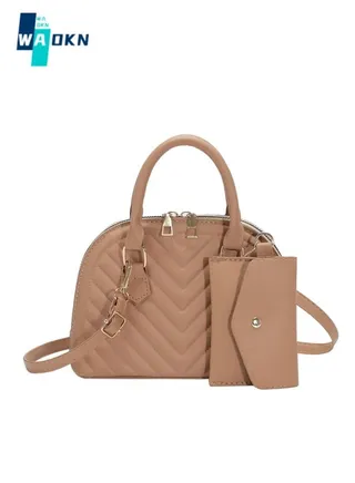 Women's Textured Shoulder Bag, Ladies Large-capacity Chain Handle Crossbody Bag Sling Bag Side Bag , Solid Color PU Leather Wallet Coin Purse Tote Bag Handbag Clutch Bag 
