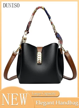 Bucket Bag For Women Shoulder Handbags with Detachable Straps Womens Large Capacity Elegant Crossbody Bags for Mother Girl Friend Wife Black 