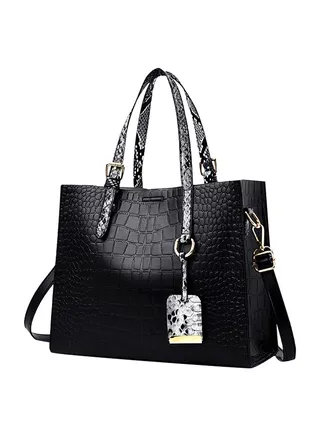 Detachable Strap Shoulder Bag Black 