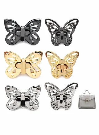 Purse Closure Turn Lock, 6 Pcs Butterfly Shape Twist Lock Bag Clasp 