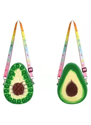 Pop Fidget Toys It Avocado Shoulder Bag, Pop Fidget Toys It Purse Popper Push Bubble Fidget Sensory Stress Release Toys for Kids School Supplies for Girls Avocado 