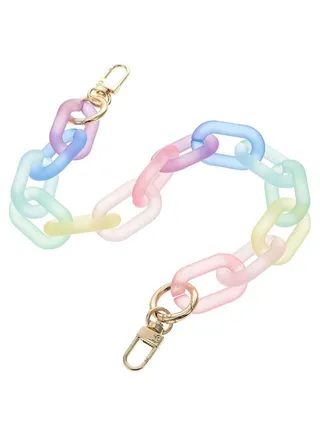 SYOSI Colorful Acrylic Bag Chain Strap, Acrylic Purse Chain Handle Rainbow Resin Handbag Strap Replacement Short Clutches Handles Crossbody Decoration Chains Accessory Charms (44CM) 