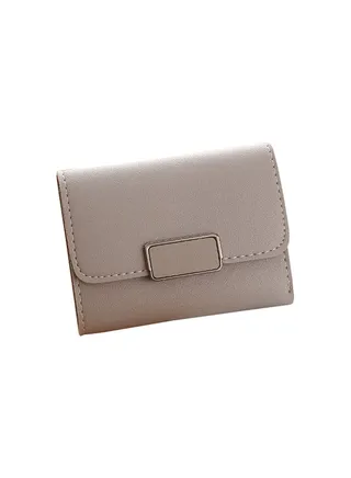 Mini Wallet Thin Section Purse Fe Short Section Small Fresh Card Package Grey Cloud 