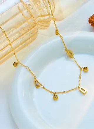Trendy Stainless Steel Gold Plated Necklace For Women 