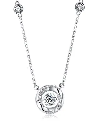 The center of the pendant will be beating continuously This is a unique design necklace Silver 