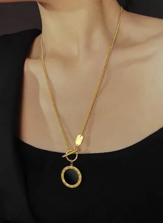 Elegant Stainless Steel Gold Plated Necklace For Women 