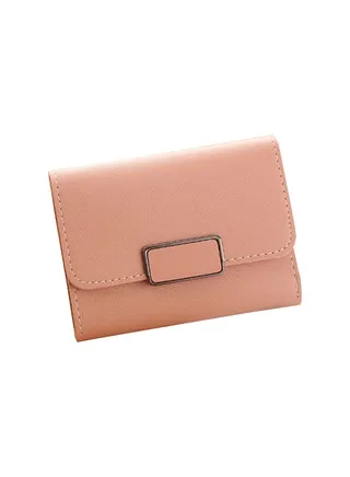 Mini Wallet Thin Section Purse Fe Short Section Small Fresh Card Package Pink 