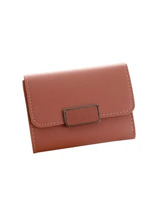 Mini Wallet Thin Section Purse Fe Short Section Small Fresh Card Package Tulip Pink 