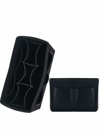 Black Purse Organizer Felt Bag Organizer Insert M Size Multi-Pocket Bag in Bag for Womens Handbag Travel 