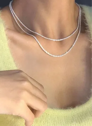 Elegant Silver Plated Sparkling Necklace For Women 