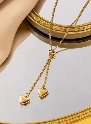 Elegant 18k Gold Plated Stainless Steel Necklace For Women 