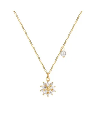 Pearl Star Element Zircon Titanium Steel Necklace 