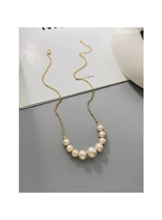 Big clearance sale，Baroque Cotton Pearl Necklace, Collarbone Chain, Grand and High-End Sweater Chain 