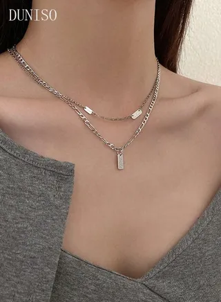 Elegant Silver Color Round Pendant Necklace Clavicle Chain for Women Jewelry Gift for Lover and Friend 