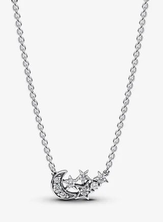 Sparkling Moon & Star Collier Women's Necklace for Pandora Moments 392991C01-45 
