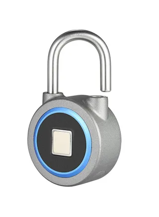 Rechargeable Smart Fingerprint Lock Blue/Grey 