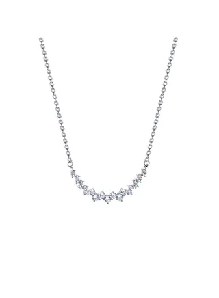 Moon Shape Gemstone Titanium Steel Necklace 