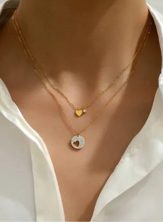 Trendy Stainless Steel Gold Plated Necklace For Women 