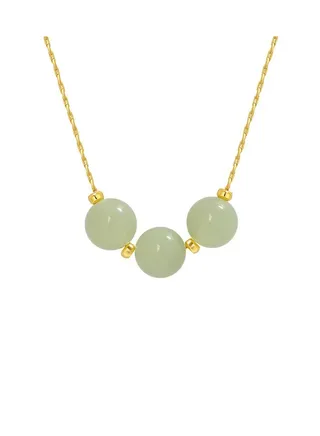 Antique Jade Titanium Steel Necklace 