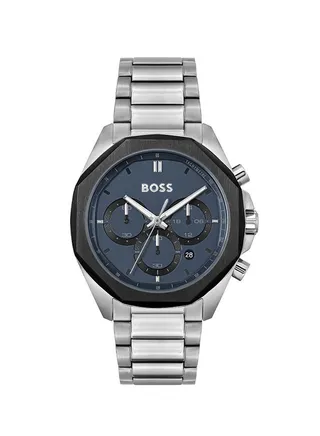 Men Chronograph Round Shape Stainless Steel Wrist Watch 44 mm 